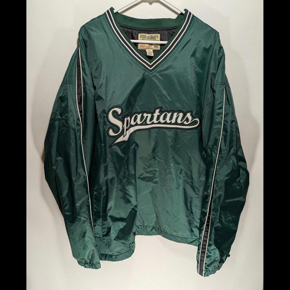 Vintage Mens Steve And Barrys‎ Michigan State Spartans Lined Pullover Jacket 3XL
